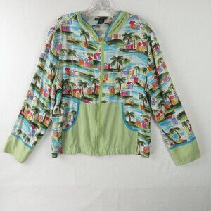 Anne Carson Zippered Silk Jacket Size L Art to Wear